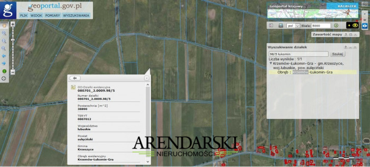 Działka Sprzedaż Łukomin 1